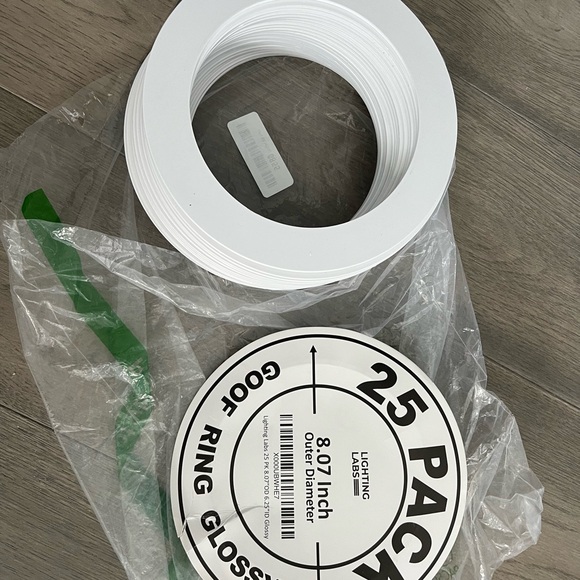 25 Pack Matte White Goof Trim Ring for 8.07" Inch - Picture 4 of 4